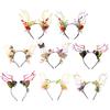Merry Christmas Decorations Party Props Reindeer Antler Hairhoop Christmas Floral Tiaras Headband Festival Party Supply