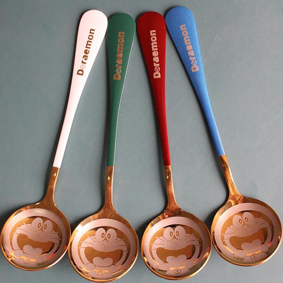 Durable Anti-rust Multi-functional Lightweight Doraemon Lovely Coffee Spoon for Girls Dinner Spoon