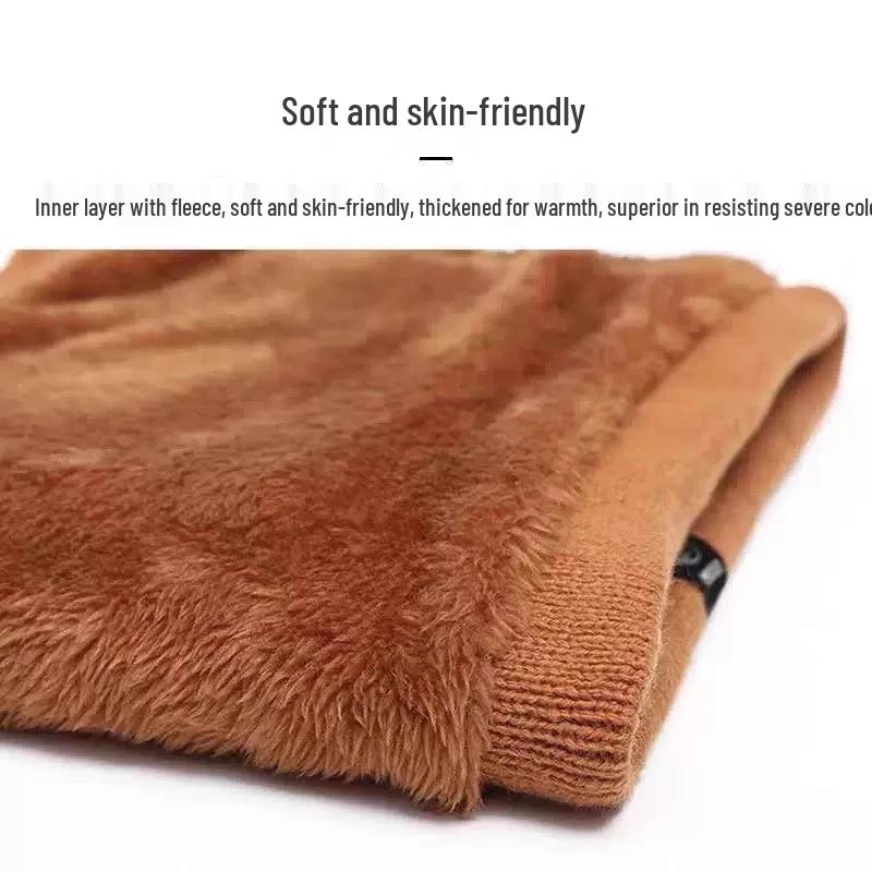 Unisex Fleece-Lined Neck Warmer: Winter Cycling Gaiter & Versatile Knit Pullover Scarf