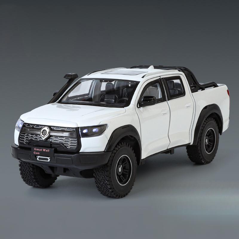 1:24 Great Wall Motor POER Pickup Alloy Diecast Off-road Vehicles Car Model Outdoor Display Collection Ornaments Birthday Gifts