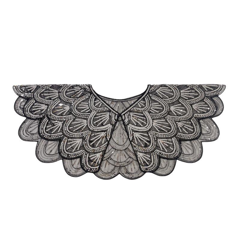 Универсальная кружевная шаль с бисером, сетчатая, с пайетками, короткий вечерний болеро-кардиган