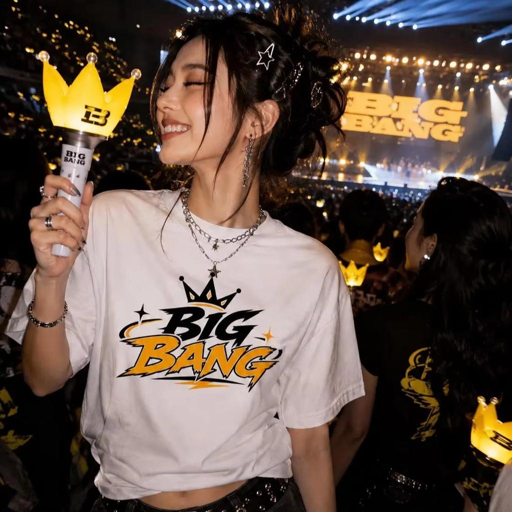 2026 Горячая Распродажа BIGBANG 20-й Двусторонний Принт Футболка Y2K Готическая Хлопковая Оверсайз Футболки Харадзюку Хип-Хоп Панк Футболка Свободная Уютная и Универсальная