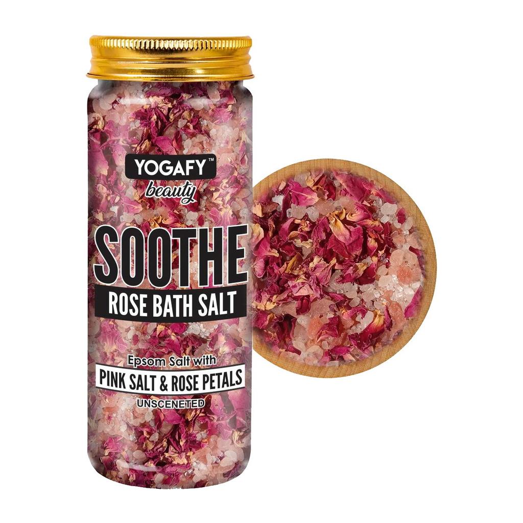 Успокаивающая Розовая соль для ванны (250 г), Soothe Rose Bath Salt,  YOGAFY