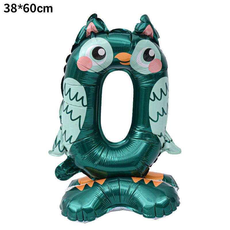23 Inch Animal Digital Column Aluminum Film Balloon Modeling 0-9 Birthday Scene Decoration
