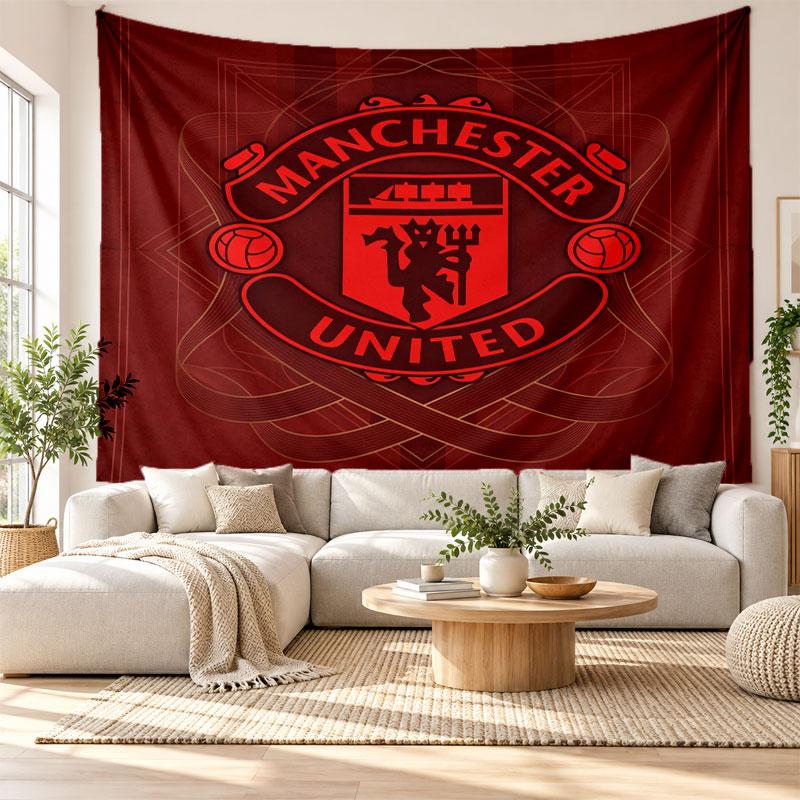 Manchester United Wall Tapestry, Soft Fabric Wall Hanging, Decorative Backdrop For Bedroom Home Wall Art