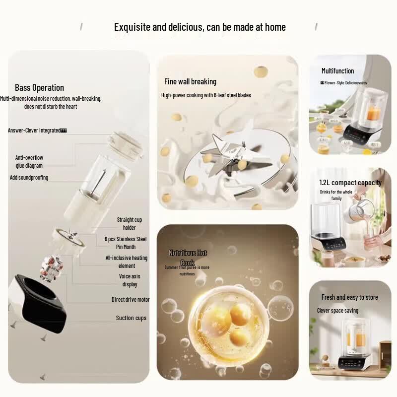 SUPOR SPD009S 1.2L Smart Low-Noise Wall-Breaking Blender CN plug (adapter included)