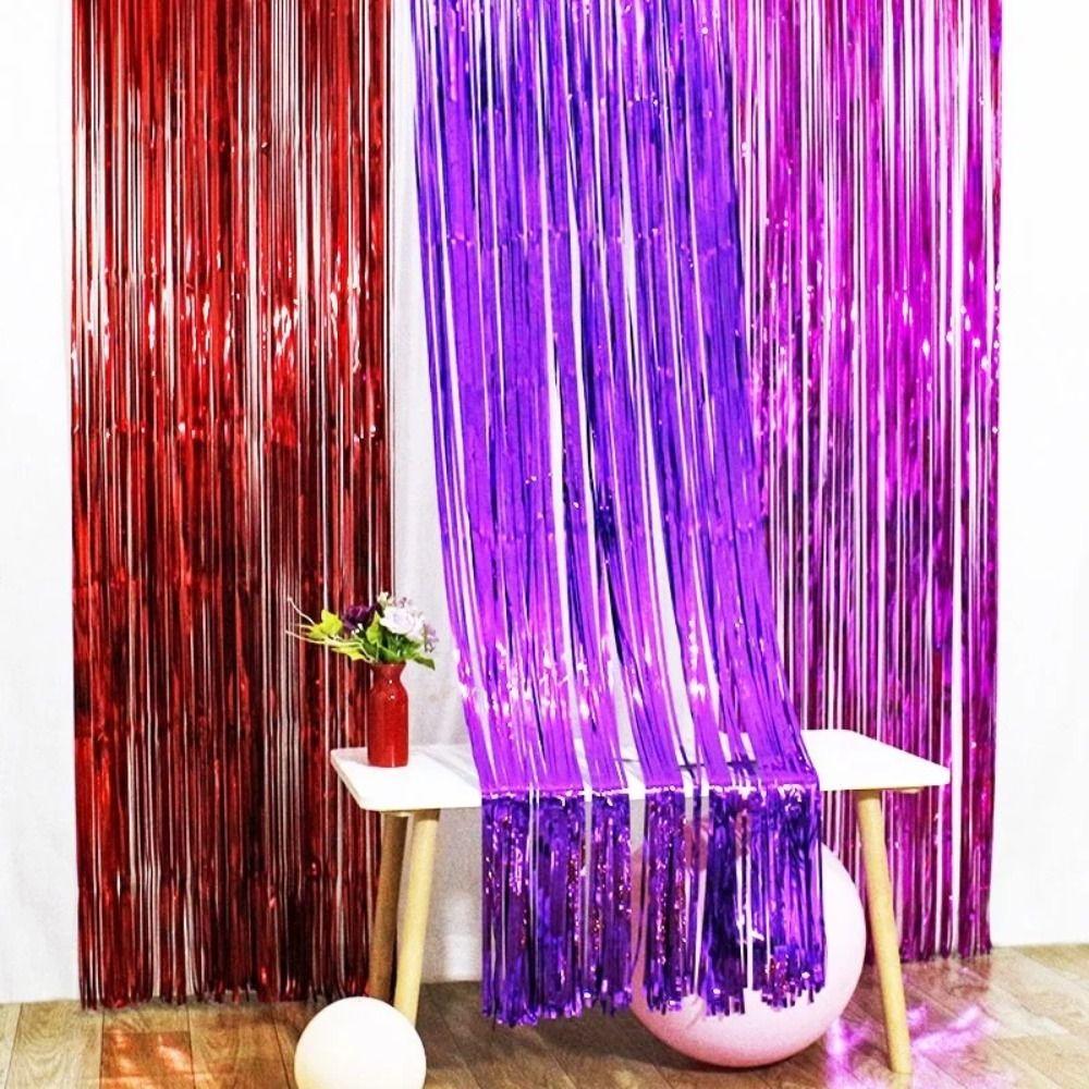 Glitter Foil Fringe Curtain Glitter Streamers Party Backdrop Tinsel Curtain Wedding Decor
