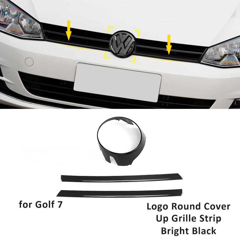 Глянцевая черная накладка на переднюю решетку для VW Golf 7 Rline 7.5 MK7, накладка на решетку бампера для Golf, декоративные аксессуары для решетки