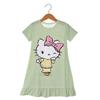 Летний Пижамный Комплект Юбка Hello Kitty Детская Мода Повседневное Платье для Девочек 3-6 Лет