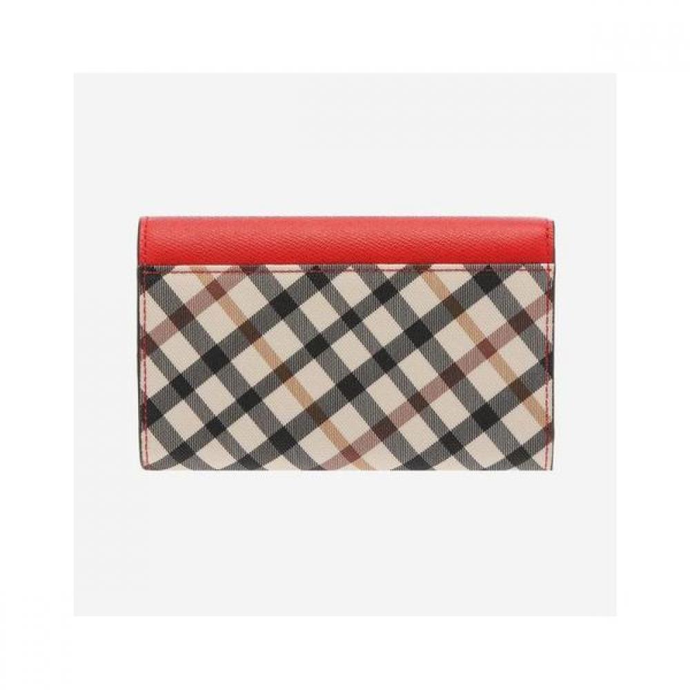 Daks Red Check 3 Fold Wallet Dcwa9e403r2