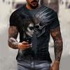 Мужская футболка с рисунком скелета нежити 3D-принт с коротким рукавом, повседневная мужская одежда, летние новые спортивные рубашки, футболки больших размеров для мужчин