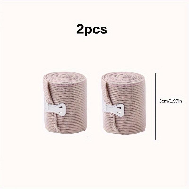 2 рулона эластичного бинта с фиксатором, прост в использовании для лодыжки, запястья, руки и ноги, удобен и надежен для повседневного ношения