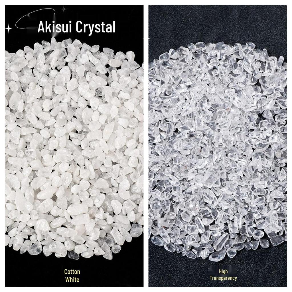 Natural Premium White Crystal Crushed Stone Bowl for Demagnetizing and Landscaping Mandala Decor.