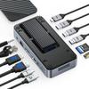 ORICO USB C Hub SSD Case Tools Док-станция с вентилятором 10 Гбит/с HDMI Gigabit 100 Вт Порт для карты M2P11 11-в-1 M.2 [не требуется] Встроенные USB-C и USB-A