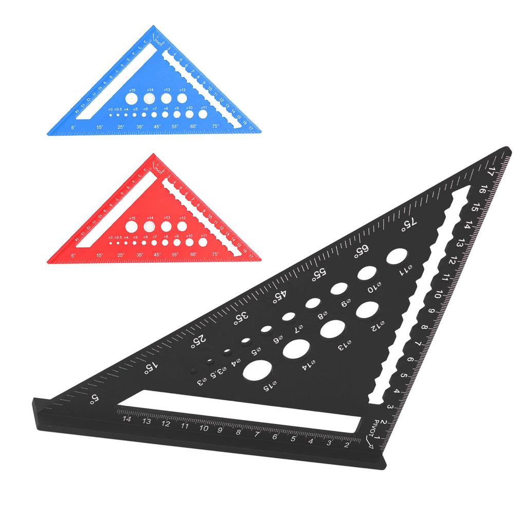 7-дюймовая треугольная линейка, метрический стропильный угольник, 90-градусная линейка, транспортир, алюминиевый сплав, деревообработка