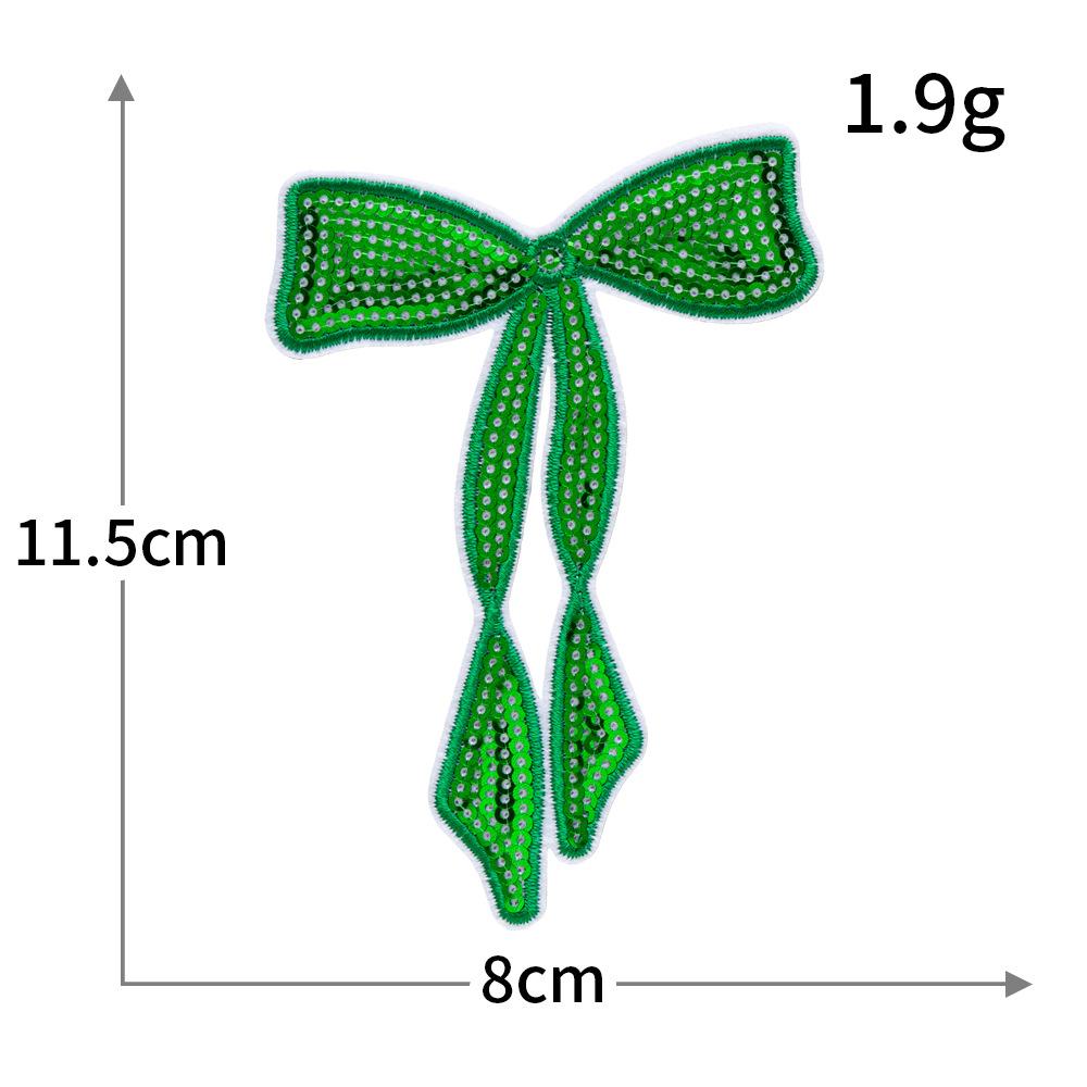 Multi-Colored Sequined Bow Long Bow Tie Embroidered Cloth Sticker Computer Embroidered Shoes Bag Clothes Sticker