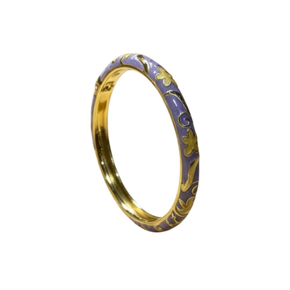 Enamel Floral Vintage Cloisonne Bangle Colorful Women's Hand Bracelet Chinese Flower Bangle Girls