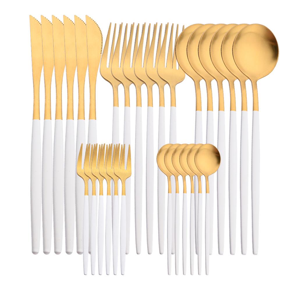 30 шт. черная матовая посуда из нержавеющей стали, нож, вилка для фруктов, ложка, столовые приборы, набор столовых приборов, набор кухонных столовых приборов, сервис на 6 персон