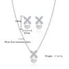 ZAKOL 2 Pcs Simple Marquise Zircon Pearl Stud Earrings Necklace Jewelry Sets for Women Charm Jewelry Gift