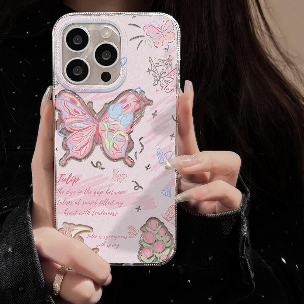 Feather Luster Phone Case for Samsung A53 A14 A33 A12 A32 S24 S23 Plus S20 S21 FE for iPhone 17 15 16 13 Pro 17 16 Pro Max Butterfly Bow Phone Case
