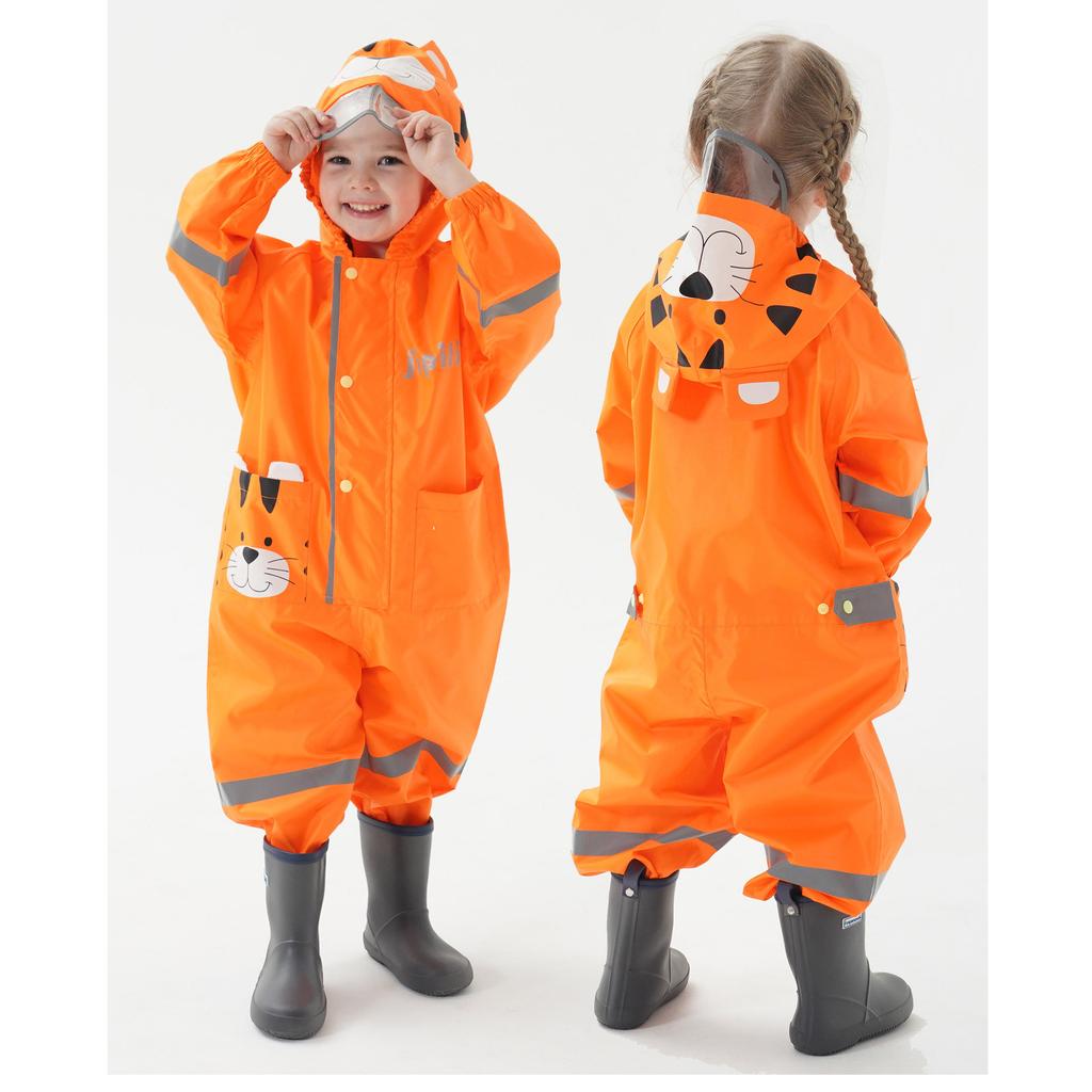 Pink Owl Print Kids Raincoat With Clear Visor Hood Reflective Strips Waterproof Toddler Rain Cute Animal Themed Rainy Day Gear