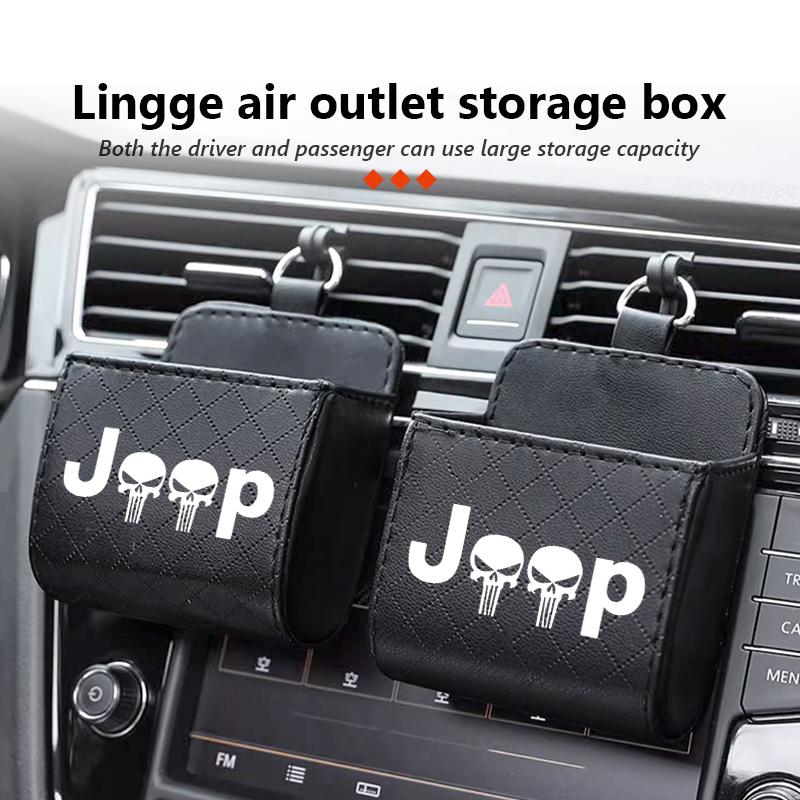AKI2 Car Storage Bag Air Vent Dashboard Tidy Hanging Organizer Box Auto Accessories For Jeep Gladiator Rubicon JL JKU TJ YJ CJ