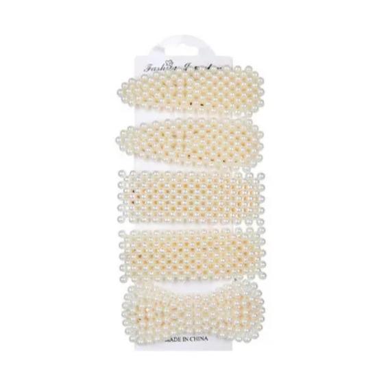 5 Pieces Pearl Hairpin Women's Fashion Soft Pearl Hairpin Hair Stick Girl Hair Clip Hair Clip Set Hair Accessories Jewellery