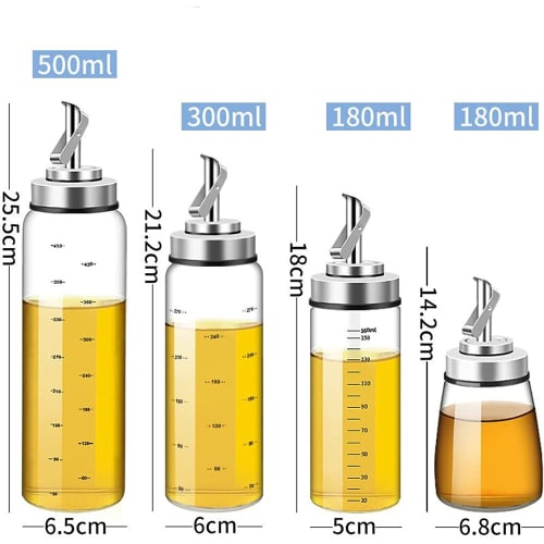 Бутылка для заправки Huiyu, Бутылка для масла, Диспенсер для соевого соуса, Бутылка для специй, Масленка, Жаропрочная стеклянная емкость для приправ, 180 мл -B