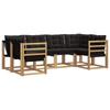 Outdoor Sofa Set with Cushions 6 Pcs White and Black