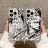 Чехол для телефона Аниме Луффи Зоро для iPhone 17 16e 16 15 14 13 12 11 Mini Air Pro Max X XR XSMax 7 8 Plus Противоударный Прозрачный