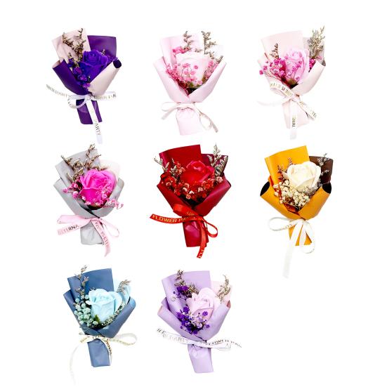 Юшэн Мини Ароматерапевтическое мыло Букет роз Ароматическая композиция из искусственных цветов Рождественские Свадебные Подарки на День Рождения День Святого Валентина для Женщин Мамы Жены