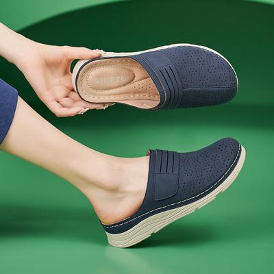 Женские тапочки Baotou 2024, женские сандалии, летняя мода, дышащие тапочки с прошивкой для женщин, сандалии на танкетке и платформе