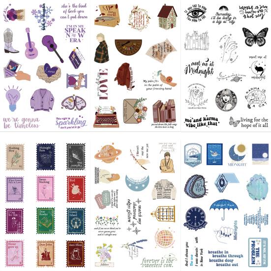 8 листов мультяшные наклейки для скрапбукинга водонепроницаемые граффити наклейка гитара скейтборд холодильник чехол для телефона бутылка с водой DIY украшения