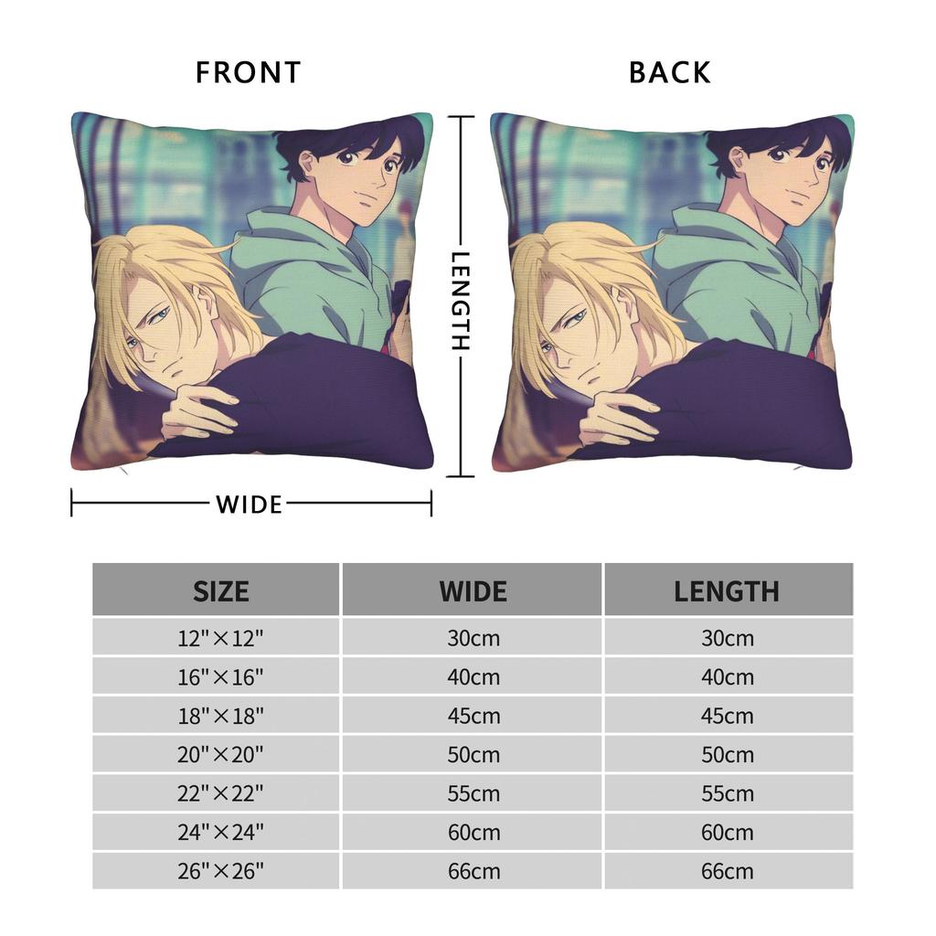 Декоративные наволочки Банановая рыба Аниме Аксессуары Постельная Подушка Чехол Наволочка Молния Много Размеров