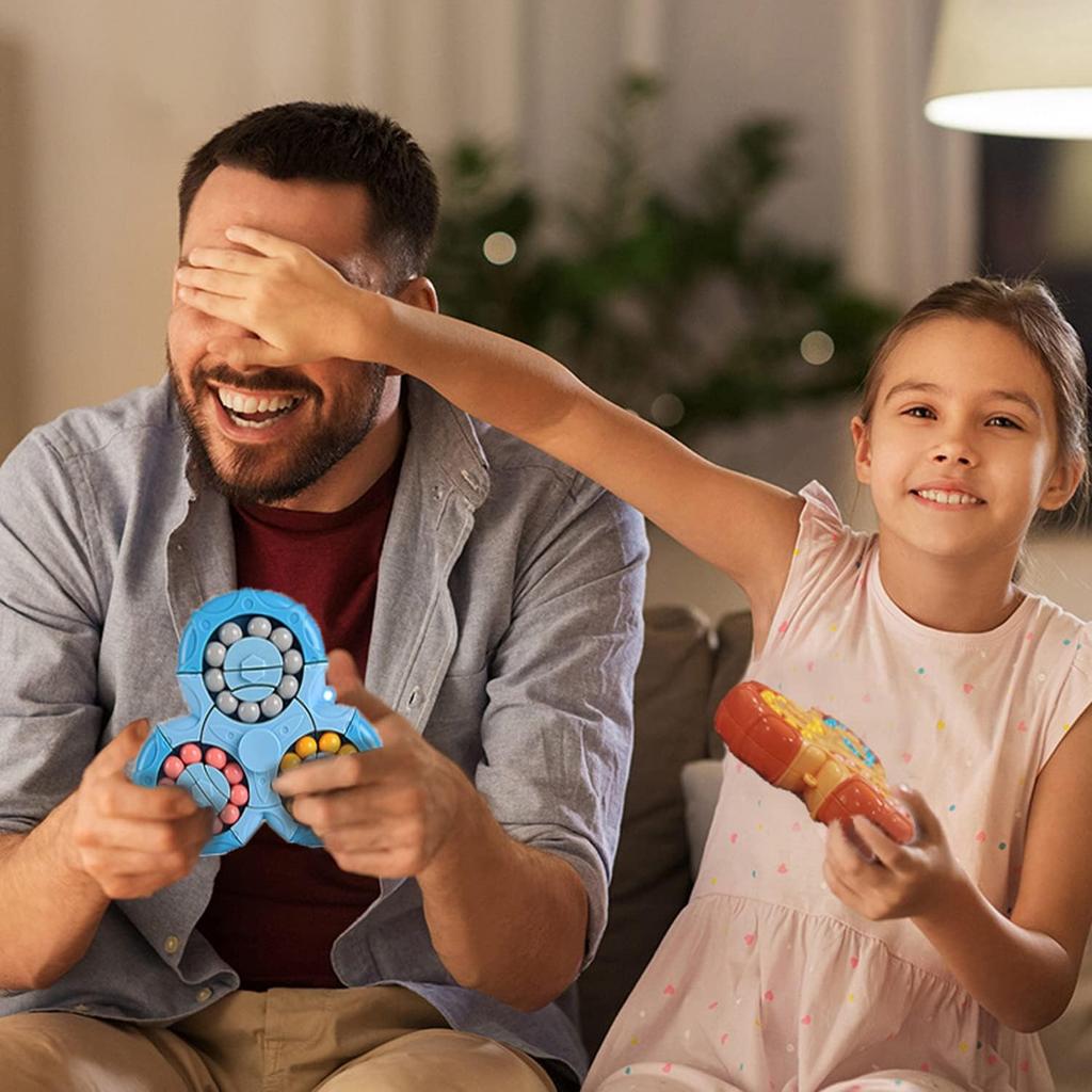 Magic Bean Puzzle Toy, Rotating Magic Bean Fidget Cube 2-in-1, Gift for Kids Boys Girls Age 3+, 5-7, 8-12, Brain Teaser Fidgets Toys for Teens Adults