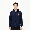 Light yellow hooded zipper cardigan gold crocodile head embroidered sweater men's and women's short sleeves loose casual jacket long sleeves
