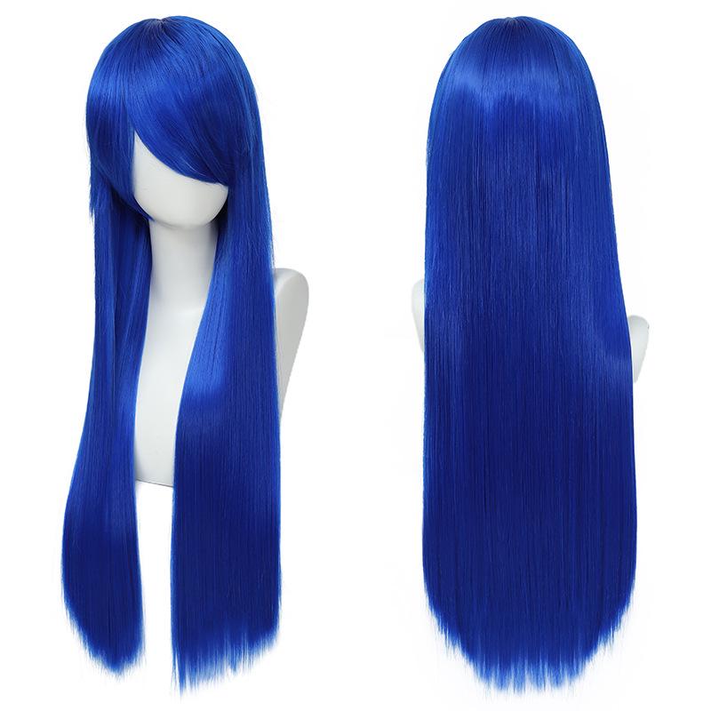 Colorful 80cm Long Straight Cosplay Wig for Anime & Historical Costumes