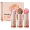 3pcs Contouring Stick Set Face Contour Stick Shadow Stick Blush Stick 3-in-1 Perfect Concealer Stick Full Coverage Breathable and Light