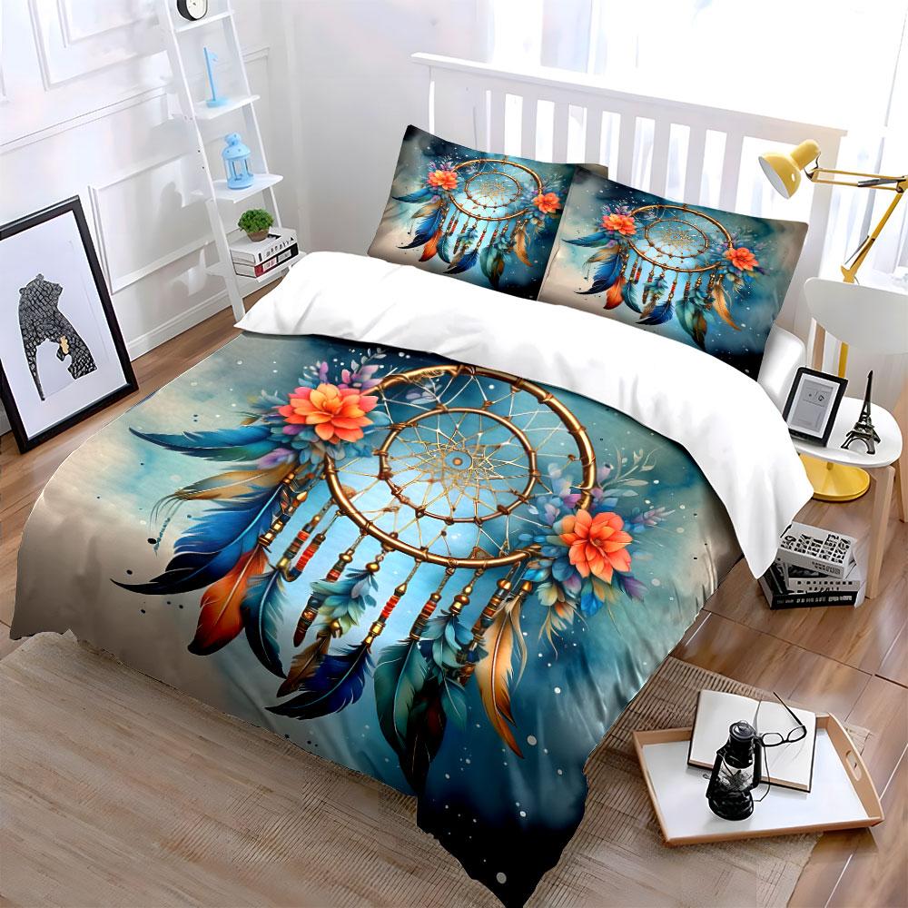 Dreamcatcher Floral Bedding Set Bedding Duvet Cover Set Duvet Cover Pillowcases (1 * Duvet Cover 2 * Pillowcases, without duvet insert)