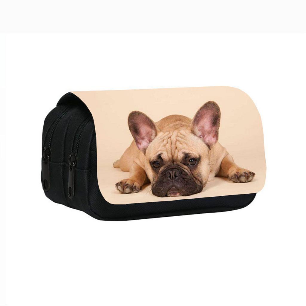 Милый пенал с принтом щенков, двухслойный, для учеников средней школы и детей