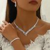 Hot Sale New Zircon Necklace Jewelry Set Bridal Accessories Necklace Earrings Earrings Pendant Set Wedding Accessories