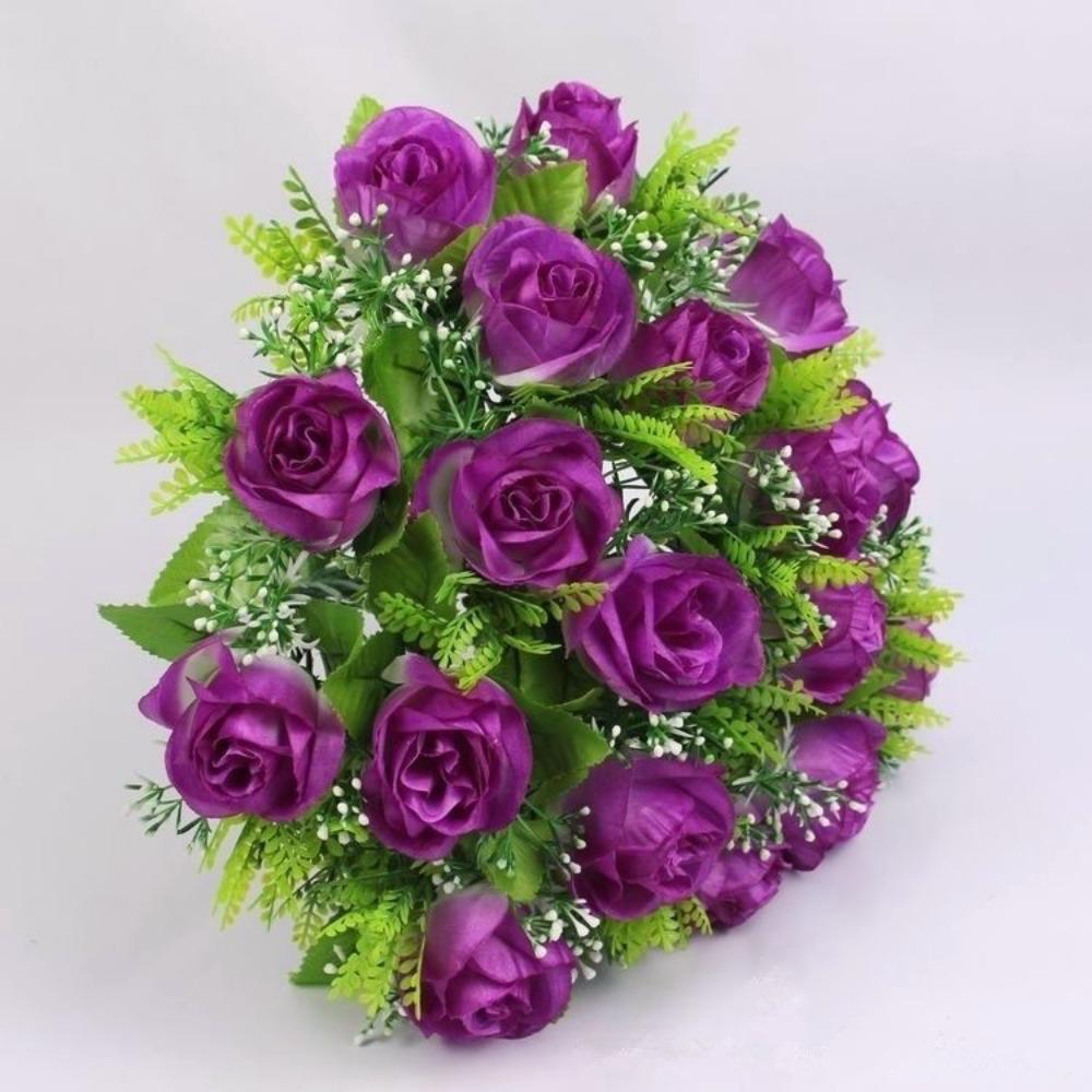 Mini Real Happy Flower 18 Heads Crystal Grass Bouquet New Rose Flowers Decorative Home Decorative