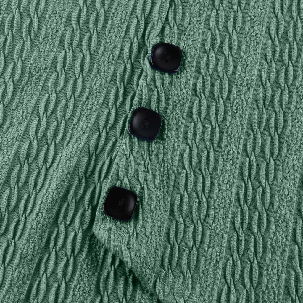 Women's   T-Shirt Retro Slim Slim Long Sleeve Round Neck Button Knit Sweater