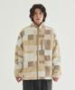 Covernat Mosaic Pattern Sherpa Jacket Beige