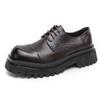 Men Oxfords Black Dress Derbys Platform Elevator Shoes Formal Business Shoes Height Increase Black Thick Sole Leather Shoes