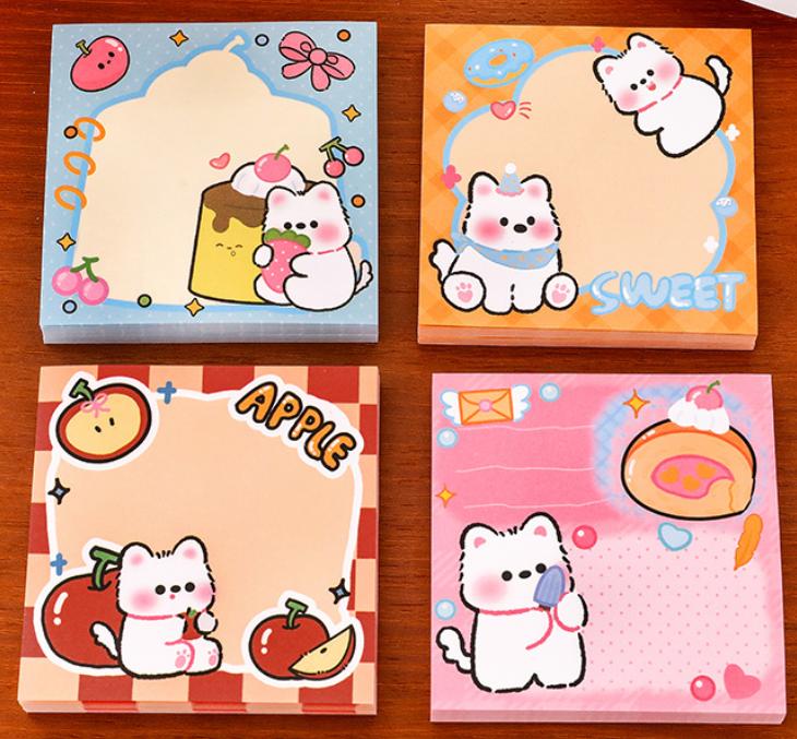 Cartoon Notepad Dog Memo Pad Self-adhesive Sticky Note Decal Scrapbooking DIY Diary Kawaii Stationery School Supplies