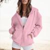 Утолщенный свитер с капюшоном, повседневный кардиган, топ на молнии, женская одежда