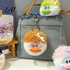 Fluffy Ornament Cartoon Curly Hair Head with Metal Keychain Keychain Plush Clasp Key Ring Accessories