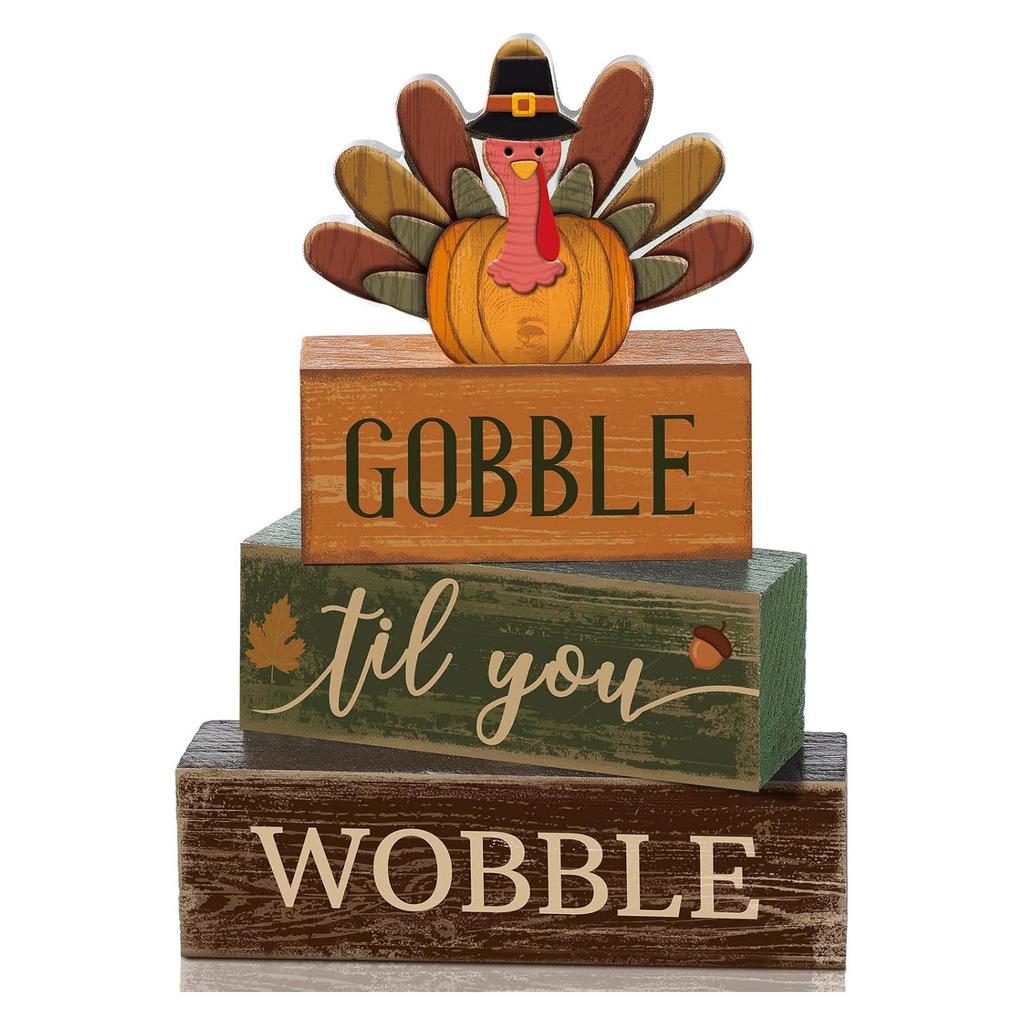 4Pcs Football Table Decorations Football Tiered Tray Decor Sport Game Centerpiece Sign Decorative Rugby Stack Block Gift for Fans Club Tailgate