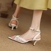 Krazing Pot Gladiator Straw Weaving Mules Summer Size 42 Wedding Party Stiletto Med Heels Women Women Peep Toe Sandals